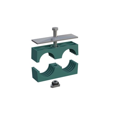 Clamp assembly Twin series with hexagon rail nut